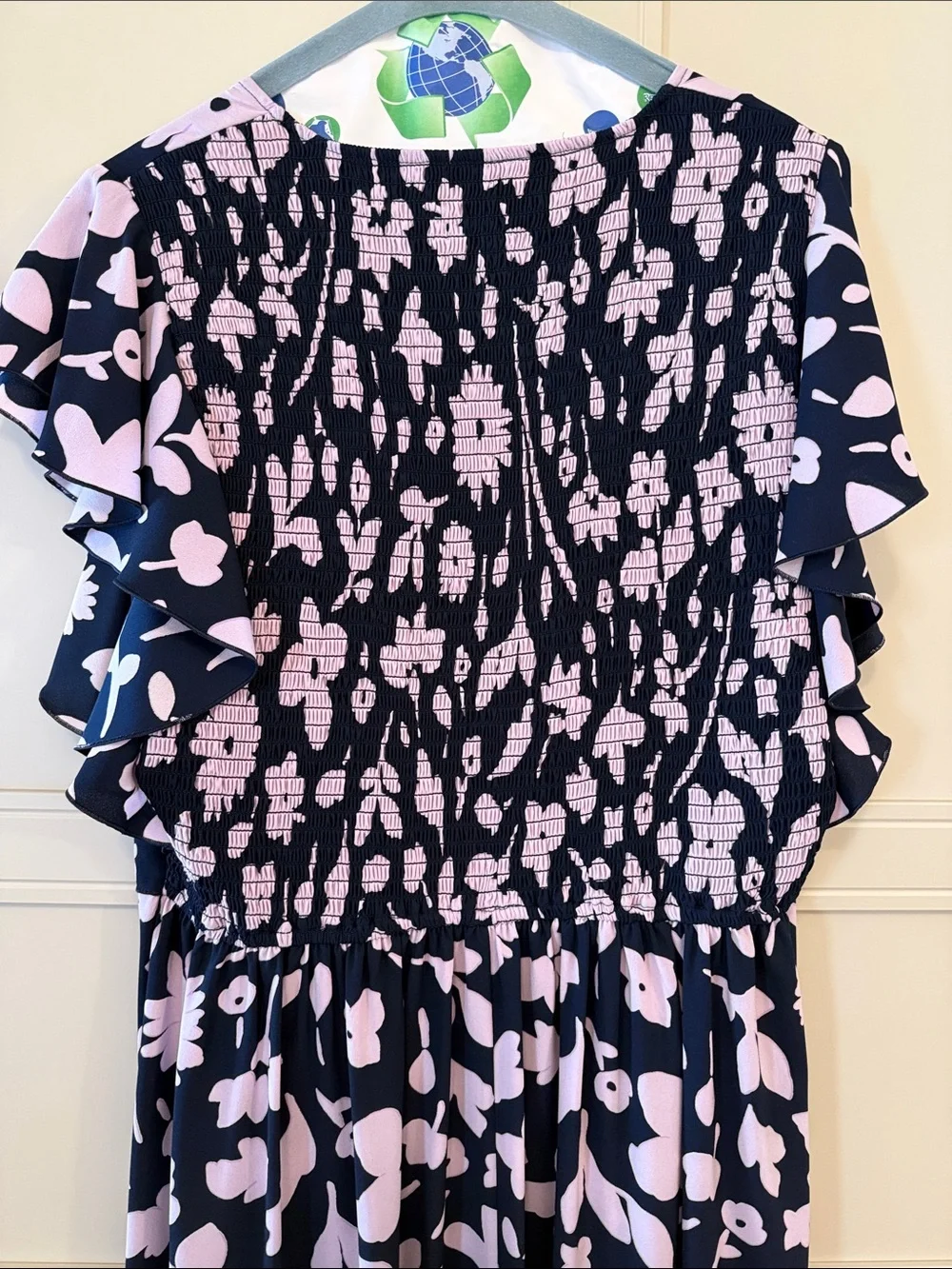 kate spade Navy and Light Pink Floral Midi Dress